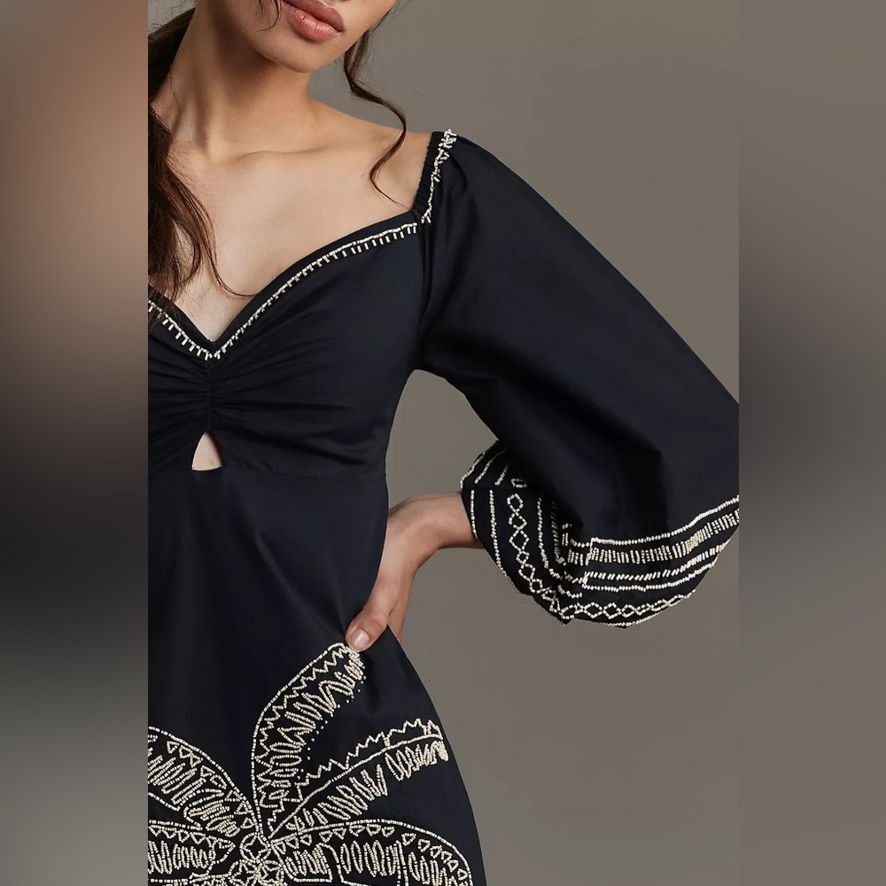 Farm Rio Sweetheart Cutout Beaded Midi Dress - Picture 4 of 4